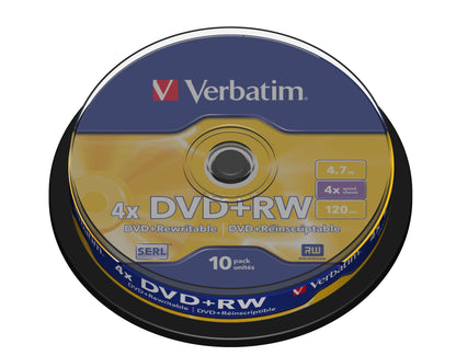 Verbatim - DVD+RW Matt Silver 4 7 GB 10 pieza(s)