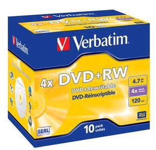 Verbatim - DVD+RW Matt Silver 4x 4 7 GB 10 pieza(s)