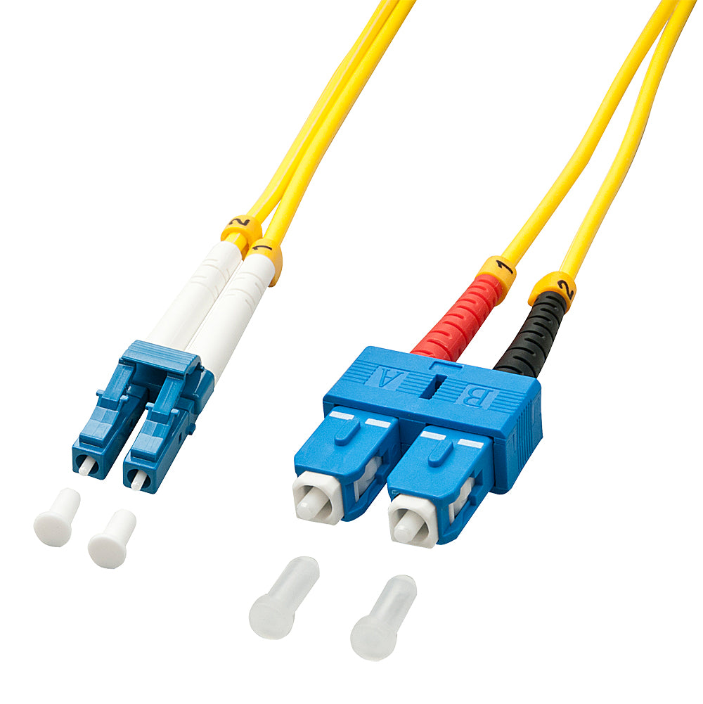 Lindy - 47471 cable de fibra optica 2 m LC SC OS2 Amarillo