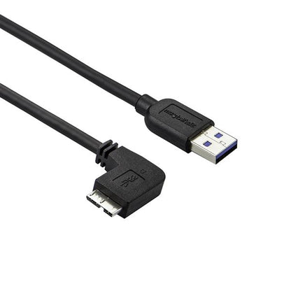 StarTech.com - Cable delgado de 1m Micro USB 3.0 acodado a la izquierda a USB A