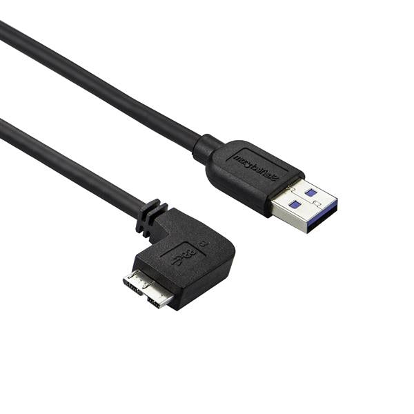 StarTech.com - Cable delgado de 0 5m Micro USB 3.0 acodado a la izquierda a USB A