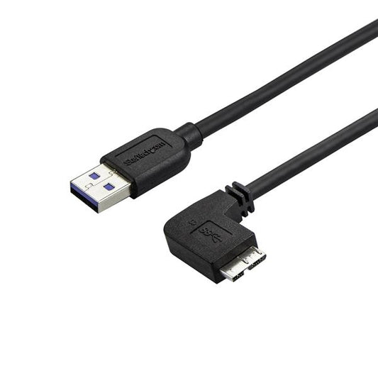 StarTech.com - Cable delgado de 1m Micro USB 3.0 acodado a la derecha a USB A