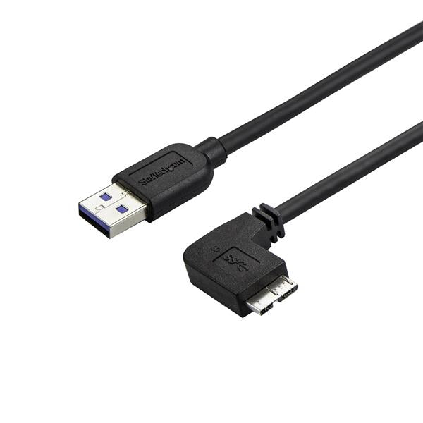 StarTech.com - Cable delgado de 0 5m Micro USB 3.0 acodado a la derecha a USB A