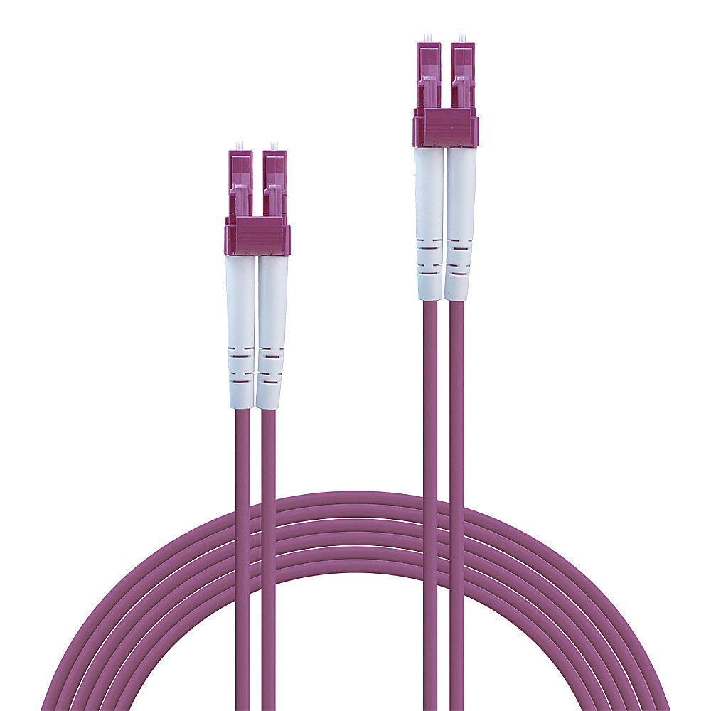 Lindy - 46344 cable de fibra optica 10 m LC OM4 Rosa