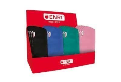 Enri Expositor de 20 Estuches Portatodo de 1 Compartimento - Fabricados en Neopreno - Colores Negro, Rosa, Azul y Verde 1 pieza(s)