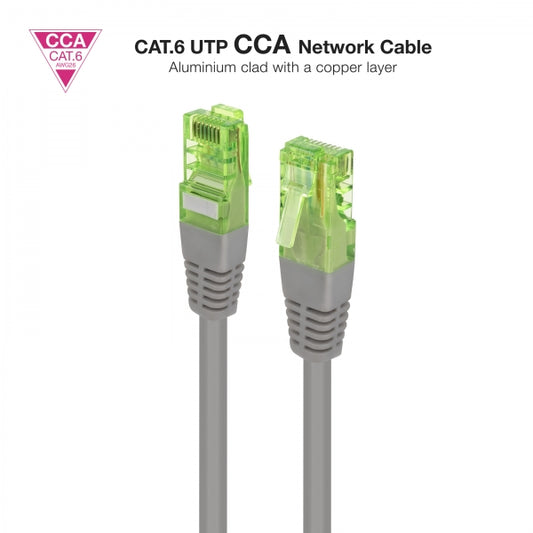 Nanocable - Cable de Red Latiguillo RJ45 CAT.6 UTP AWG26 CCA  Gris  50 cm