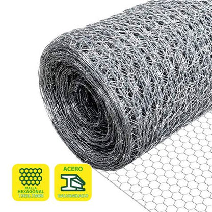 Sungarden Malla Gallinero Hexagonal 19x0.7mm 1x50m - Color Gris 1 pieza(s)