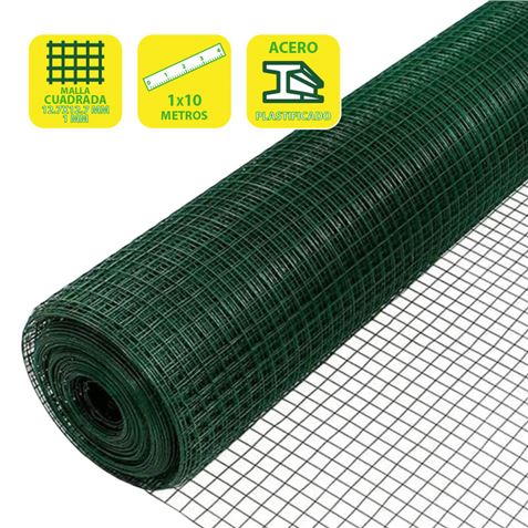 Sungarden Tela Metalica Plastificada 12.7x12.7x1mm 1x10m - Color Verde 1 pieza(s)