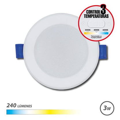 Elbat Downlight Circular 3W - 240Lm - Selector 3 Temperaturas - Color Blanco 1 pieza(s)