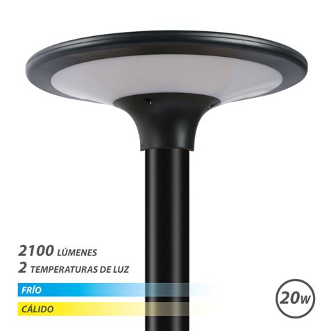 Elbat Farola LED Solar 20W 2100Lm 3000K/6000K - Color Negro 1 pieza(s)