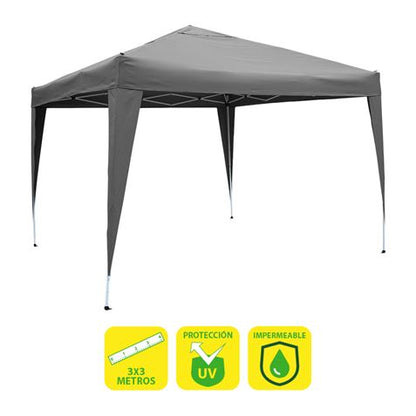 Sungarden Carpa Plegable Acero 3x3m Gris - Color Blanco 1 pieza(s)