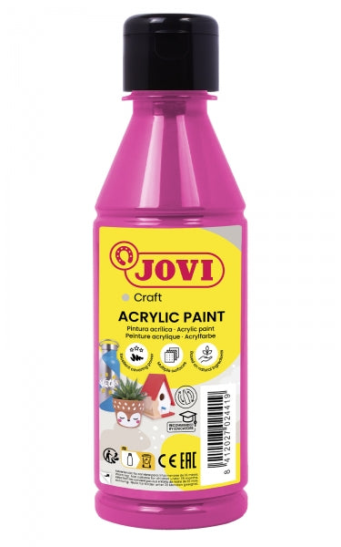 Jovi Jovidecor Acryl Pintura Acrilica Satinada - Alto Poder Cubriente - Facil Aplicacion - Multiusos - Resistente al Agua y Jabon - Color Rosa 1 pieza(s)