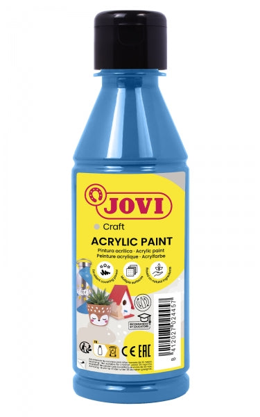 Jovi Jovidecor Acryl Pintura Acrilica Base Agua - Acabado Satinado - Alto Poder Cubriente - Aplicacion Versatil - Resistente al Agua y Jabon - Color Azul 1 pieza(s)