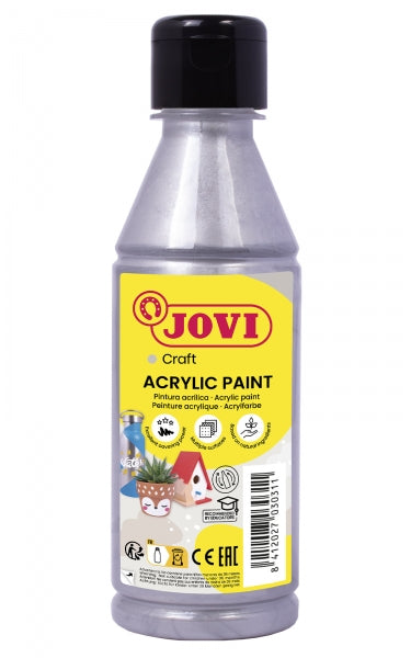 Jovi Jovidecor Acryl Pintura Acrilica Satinada - Alto Poder Cubriente - Facil Aplicacion - Resistente al Agua y Jabon - Color Gris 1 pieza(s)