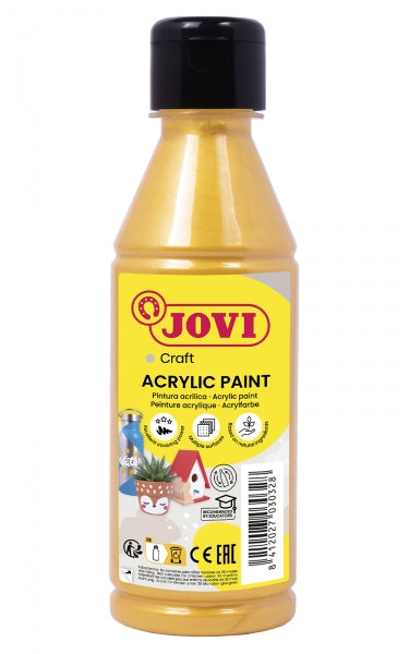 Jovi Jovidecor Acryl Pintura Acrilica Satinada - Pintura Acrilica Base Agua - Acabado Satinado - Alto Poder Cubriente - Aplicable en Cualquier Superficie - Color Naranja 1 pieza(s)