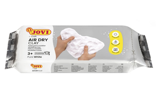 Jovi Air Dry Pastilla Pasta Modelar Endurecible al Aire - Tacto Fresco y Agradable - Facil de Moldear - Cubre Multiples Superficies - Secado en 24 Horas - Acabado Fino y Suave - Color Blanco 1 pieza(s)