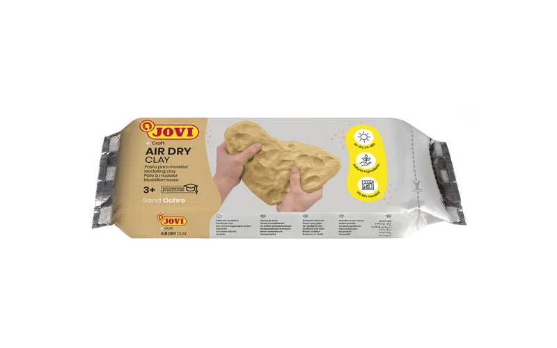 Jovi Air Dry Pastilla Pasta Modelar Endurecible al Aire - Tacto Fresco - Facil de Moldear - Cubre Multiples Superficies - Secado en 24 Horas - Acabado Fino y Suave - Color Marrón 1 pieza(s)