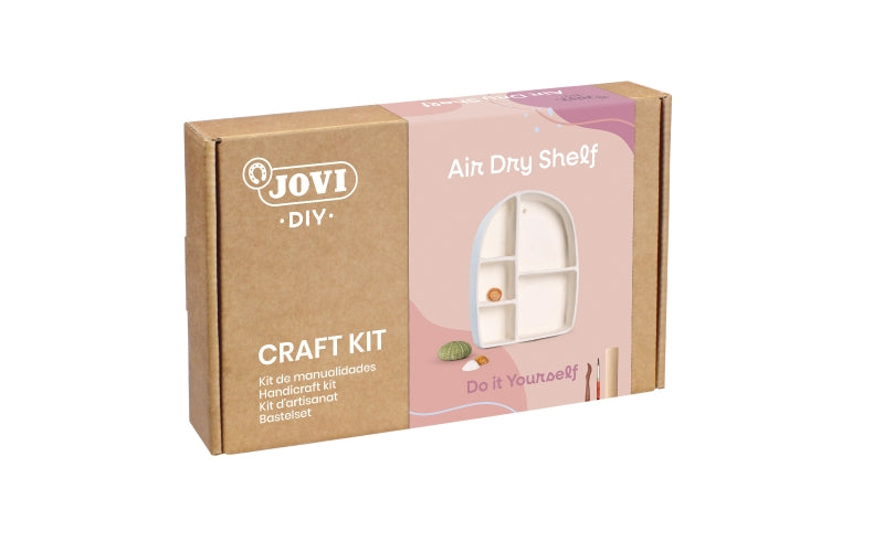 Jovi Diy Kit de Manualidades para Hacer Un Estante con Pasta Endurecible Air Dry - 500g de Airdry - Herramientas de Modelaje - Pinturas Gouache - Pinceles Calibrados - Color Varios 1 pieza(s)