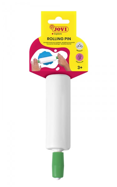 Jovi Rolling Pins Rodillo con Colgador - Ideal para Plastilina, Soft Dough y Pasta de Modelar Endurecible al Aire - Practico y Versatil - Color Blanco 1 pieza(s)