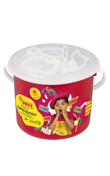 Jovi Super Bucket Pack 6 Pastillas de Plastilina 50gr + Accesorios - Pasta Vegetal - No Se Seca - sin Gluten - Inocua - Facil de Moldear - Ideal para Figuras en Volumen - Color Surtido 1 pieza(s)