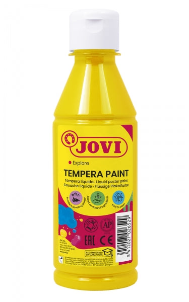 Jovi Tempera Paint Tempera Liquida - Base Agua - Lista para Usar - Alto Poder Cubriente - Secado Rapido - Excelente Rendimiento - Facil Aplicación - Color Amarillo 1 pieza(s)