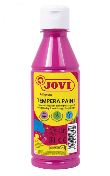 Jovi Tempera Paint Tempera Liquida - Base Agua - Lista para Usar - Alto Poder Cubriente - Secado Rapido - Excelente Fluidez - Adherencia en Multiples Superficies - Color Rosa 1 pieza(s)