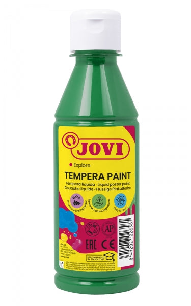 Jovi Tempera Paint Tempera Liquida - Base Agua - Lista para Usar - Alto Poder Cubriente - Secado Rapido - Excelente Rendimiento - Facil Aplicación - Color Verde 1 pieza(s)