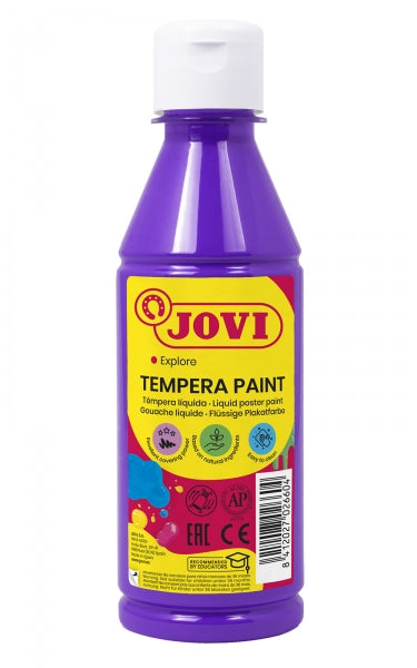 Jovi Tempera Paint Tempera Liquida - Base Agua - Lista para Usar - Alto Poder Cubriente - Secado Rapido - Excelente Fluidez - Adherencia en Multiples Superficies - Color Morado 1 pieza(s)