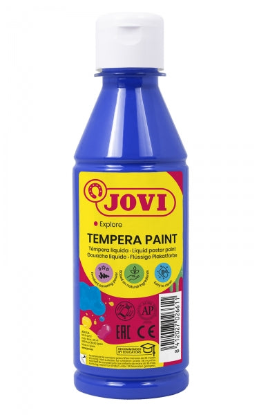 Jovi Tempera Paint Tempera Liquida - Base Agua - Lista para Usar - Alto Poder Cubriente - Secado Rapido - Excelente Rendimiento - Facil Aplicación - Color Azul 1 pieza(s)