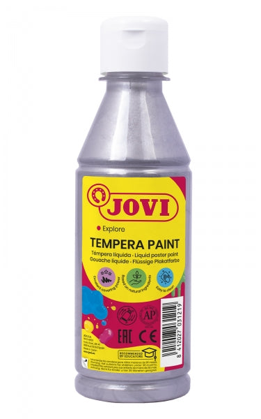 Jovi Tempera Paint Tempera Liquida - Base Agua - Lista para Usar - Alto Poder Cubriente - Secado Rapido - Excelente Fluidez - Adherencia en Multiples Superficies - Color Gris 1 pieza(s)