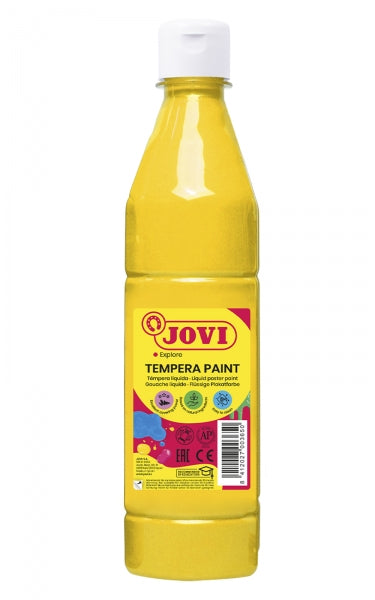 Jovi Tempera Paint Tempera Liquida 500ml - Base Agua - Lista para Usar - Alto Poder Cubriente - Secado Rapido - Facil Aplicacion - Excelente Adherencia - Color Amarillo 1 pieza(s)