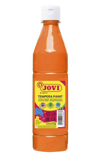 Jovi Tempera Paint Tempera Liquida - Base Agua - Lista para Usar - Alto Poder Cubriente - Secado Rapido - Excelente Fluidez - Adherencia en Multiples Superficies - Color Naranja 1 pieza(s)