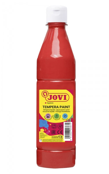 Jovi Tempera Paint Tempera Liquida - Base Agua - Lista para Usar - Alto Poder Cubriente - Secado Rapido - Excelente Fluidez - Adherencia en Multiples Superficies - Color Rojo 1 pieza(s)