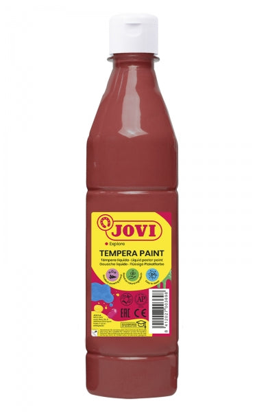 Jovi Tempera Paint Tempera Liquida - Base Agua - Lista para Usar - Alto Poder Cubriente - Secado Rapido - Excelente Fluidez - Adherencia en Multiples Superficies - Color Marron 1 pieza(s)