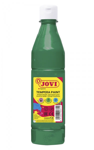 Jovi Tempera Paint Tempera Liquida - Base Agua - Lista para Usar - Alto Poder Cubriente - Secado Rapido - Excelente Rendimiento - Facil Aplicación - Color Verde Oscuro 1 pieza(s)