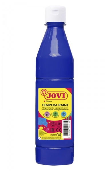 Jovi Tempera Paint Tempera Liquida - Base Agua - Lista para Usar - Alto Poder Cubriente - Secado Rapido - Excelente Fluidez - Adherencia en Multiples Superficies - Color Azul Oscuro 1 pieza(s)