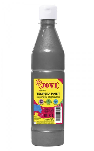 Jovi Tempera Paint Tempera Liquida - Base Agua - Lista para Usar - Alto Poder Cubriente - Secado Rapido - Excelente Fluidez - Adherencia en Multiples Superficies - Color Gris 1 pieza(s)