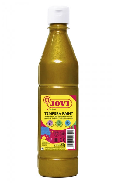 Jovi Tempera Paint Tempera Liquida - Base Agua - Lista para Usar - Alto Poder Cubriente - Secado Rapido - Excelente Fluidez - Adherencia en Multiples Superficies - Color Oro 1 pieza(s)