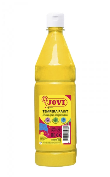 Jovi Tempera Paint Tempera Liquida - Base Agua - Lista para Usar - Alto Poder Cubriente - Secado Rapido - Excelente Fluidez - Adherencia en Multiples Superficies - Color Amarillo 1 pieza(s)