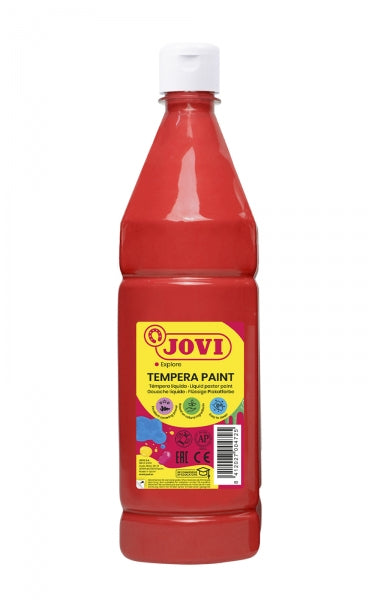 Jovi Tempera Paint Tempera Liquida - Base Agua - Lista para Usar - Alto Poder Cubriente - Secado Rapido - Excelente Fluidez - Adherencia en Multiples Superficies - Color Rojo 1 pieza(s)