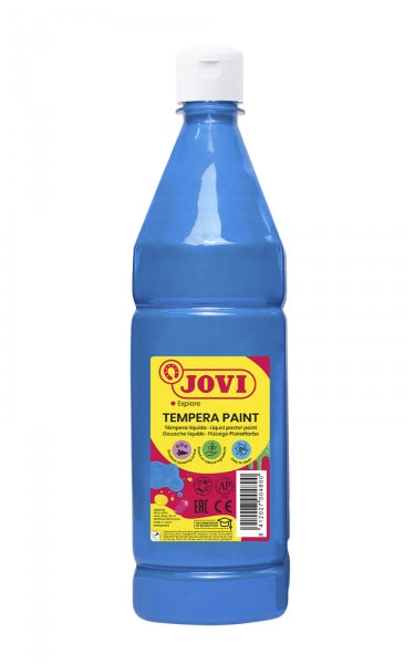 Jovi Tempera Paint Tempera Liquida - Base Agua - Lista para Usar - Alto Poder Cubriente - Secado Rapido - Excelente Fluidez - Adherencia en Multiples Superficies - Color Azul 1 pieza(s)