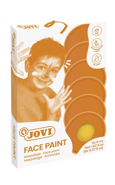 Jovi Estuche de 6 Botes Maquillaje Crema - Hipoalergenico - Base Grasa - Facil Aplicacion - Gran Cobertura - sin Parabenos - Facil de Retirar - Color Amarillo 1 pieza(s)