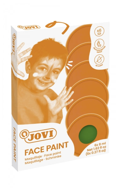 Jovi Estuche de 6 Botes Maquillaje Crema - Hipoalergenico - Base Grasa - Facil Aplicacion - Gran Cobertura - sin Parabenos - Facil de Retirar - Color Verde 1 pieza(s)