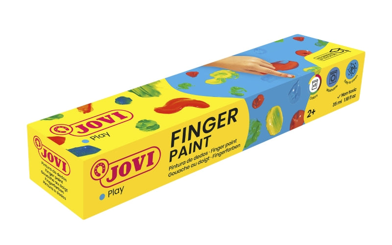 Jovi Finger Paint Estuche de 5 Botes 35ml Pintura de Dedos - Ingredientes Naturales - Mezclables - Textura Gelatinosa - Lavable - Color Surtido 1 pieza(s)