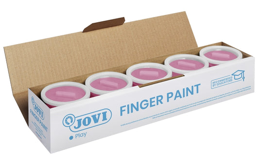 Jovi Bote de Pintura de Dedos - 125ml - Colores Mezclables - Textura Gelatinosa - Lavable - sin Gluten Ni Alergenos - No Toxico - Color Rosa 5 pieza(s)