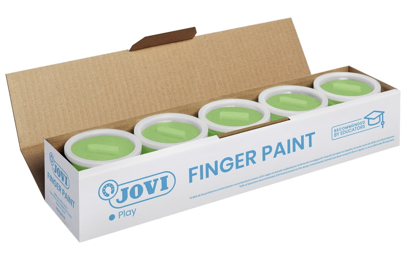 Jovi Bote de Pintura de Dedos - 125ml - Colores Mezclables - Textura Gelatinosa - Lavable - sin Gluten Ni Alergenos - No Toxico - Color Verde 5 pieza(s)