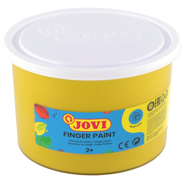 Jovi Finger Paint Bote de 500ml Pintura de Dedos - Ingredientes Naturales - Colores Mezclables - Textura Gelatinosa - Lavable - Color Amarillo 1 pieza(s)