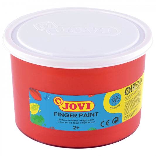 Jovi Finger Paint Bote de 500ml Pintura de Dedos - Ingredientes Naturales - Colores Mezclables - Textura Gelatinosa - Lavable - Color Rojo 1 pieza(s)