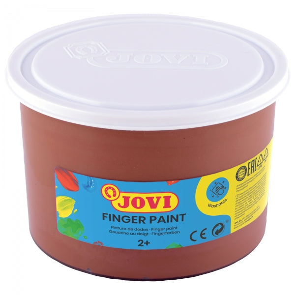 Jovi Finger Paint Bote de 500ml Pintura de Dedos - Ingredientes Naturales - Colores Mezclables - Textura Gelatinosa - Lavable - Color Marrón 1 pieza(s)