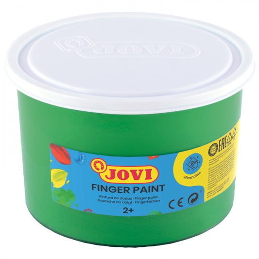 Jovi Finger Paint Bote de 500ml Pintura de Dedos - Ingredientes Naturales - Colores Mezclables - Textura Gelatinosa - Lavable - Color Verde 1 pieza(s)